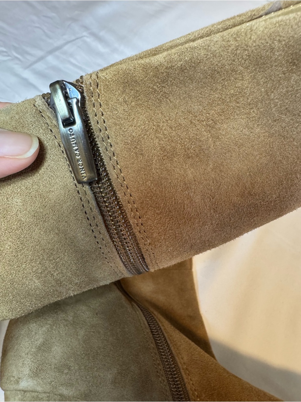 Vince Camuto Tall Suede Over-the-Knee Boots in Chestnut Brown - Picture 13 of 13